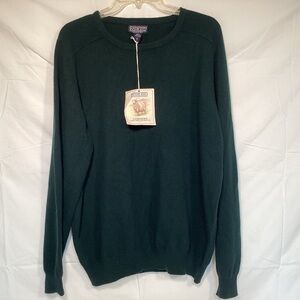 Lands' End Men's Dark Green Cashmere Crewneck Sweater Size XL NWT